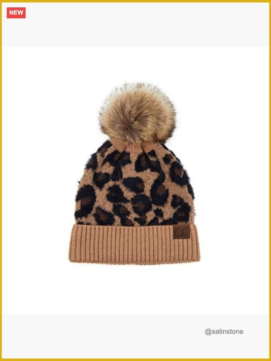 Soft Knit Faux Fur Pom Beanie Winter Hat for Women main image 5